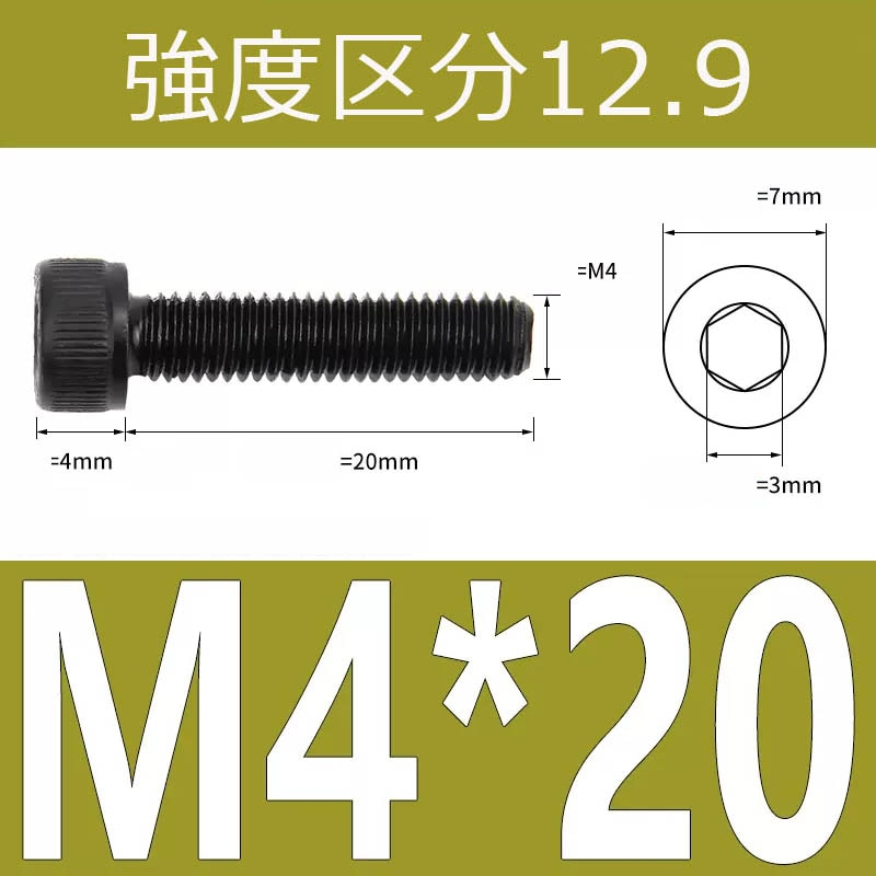 ねねページ 強度区分12.9 M4X20 ネジ/黒 5本入 | ネジ | 【O・B・L株式会社】