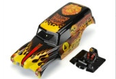 ڼоʡۡۥ饤ۥӡ1/10 Grave Digger Fire (Red) Painted Body Set: LMTڥܥǥΤ߲ʡۡ֡Pro-Line Racing -  PRO359312