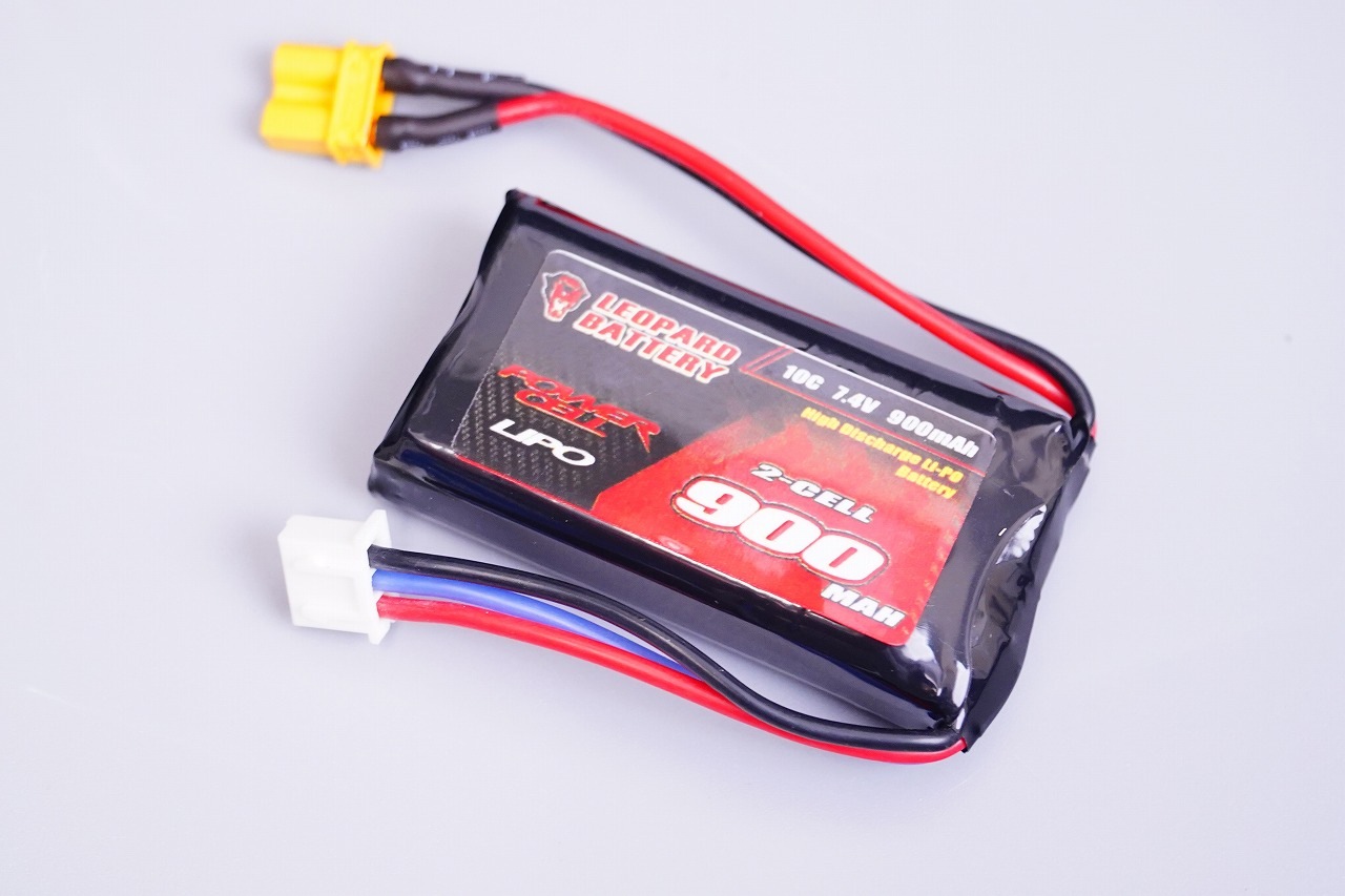 在庫即納】 XT30コネクター 2S 7.4V 10C 900mAh リチウムバッテリー