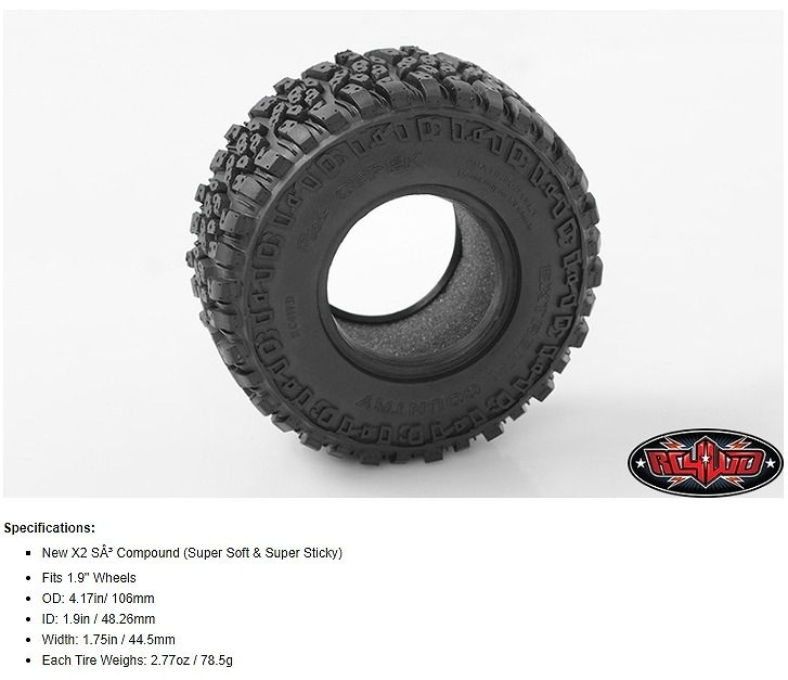 在庫即納】スケールタイヤ RC4WD Dick Cepek Extreme Country 1.9 