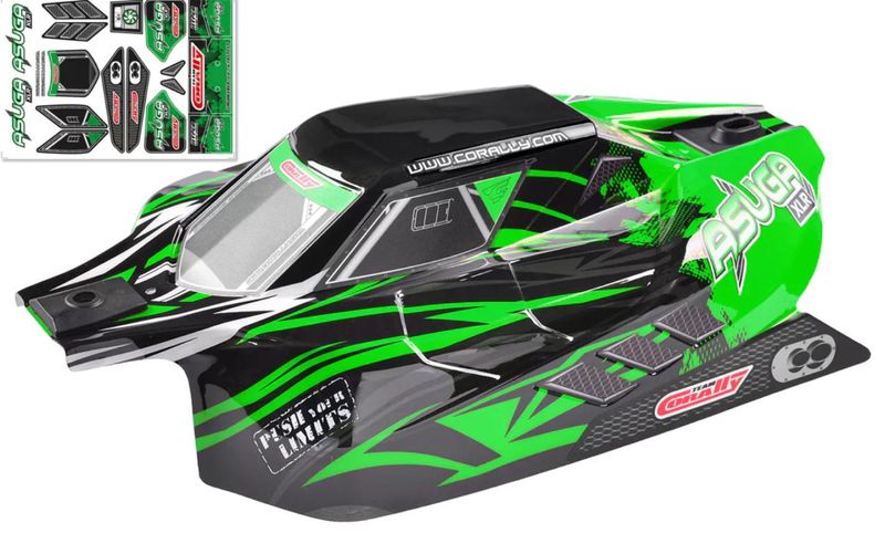 �ڼ���о��ʡۥܥǥ���ñ�ʡ�Team Corally - Polycarbonate Body - Asuga XLR - Painted - Cut - Decals - Accessories - Green Color - 1 Pc�����֡�C-00180-857-G