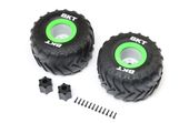 �ڼ���о��ʡۥۥ饤���󡦥ۥӡ� BKT 2.6" Monster Truck Tire, Med, Premount, Green (2): LMT 2.0�����֡� LOS-1818