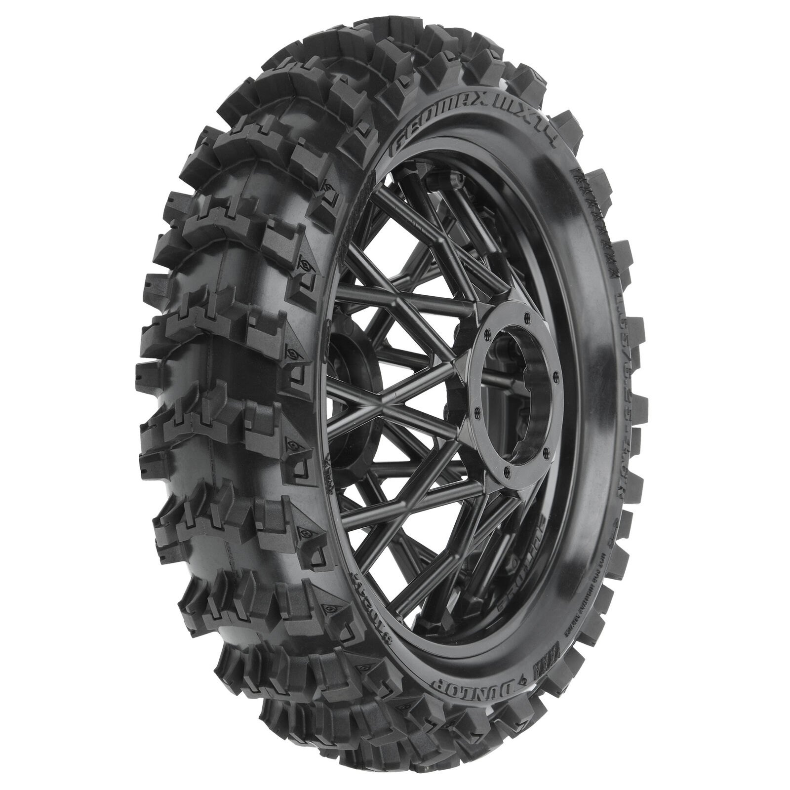 �߸�¨Ǽ  LOSI�������ʡ� LOSI-1/4 PROMOTO-MX�ѥꥢ������ڥ�����1�ܡ�1/4 Dunlop Geomax MX14 V2 Bead CR4 Rear Tire MTD Black Bullyspoke: MX������ PRO1024710