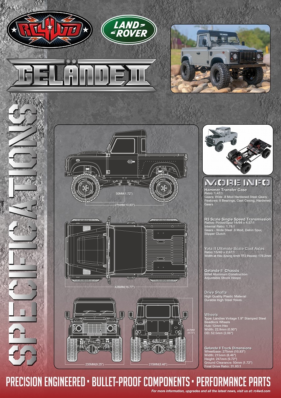 �ں߸�¨Ǽ�ۡڥץ��ܵ�Ŭǧ��Ѥߡ�RC4WD Gelande II RTR W/ 2015 Land Rover Defender D90 Body Set (Grey)�������� II RTR 2015 ���ɥ����С� �ǥ��ե������ D90 �ܥǥ����å��դ� (���졼)���֡�Z-RTR0065