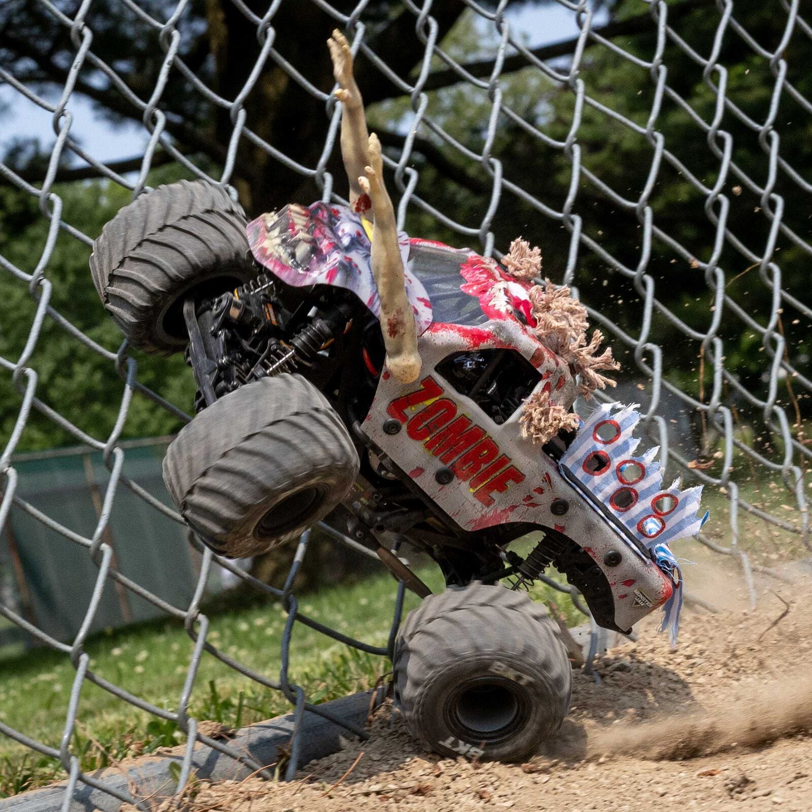 �ں߸�¨Ǽ�ۡ�Horizon Hobby �ۥ饤���󡦥ۥӡ� LOSI  1/18 Mini LMT Zombie 2S 4X4 RTR Brushed Monster Truck (Battery & Charger Included), Red��1/18 �ߥ� LMT ����� 2S 4X4 RTR �����֡�LOS01026T4��