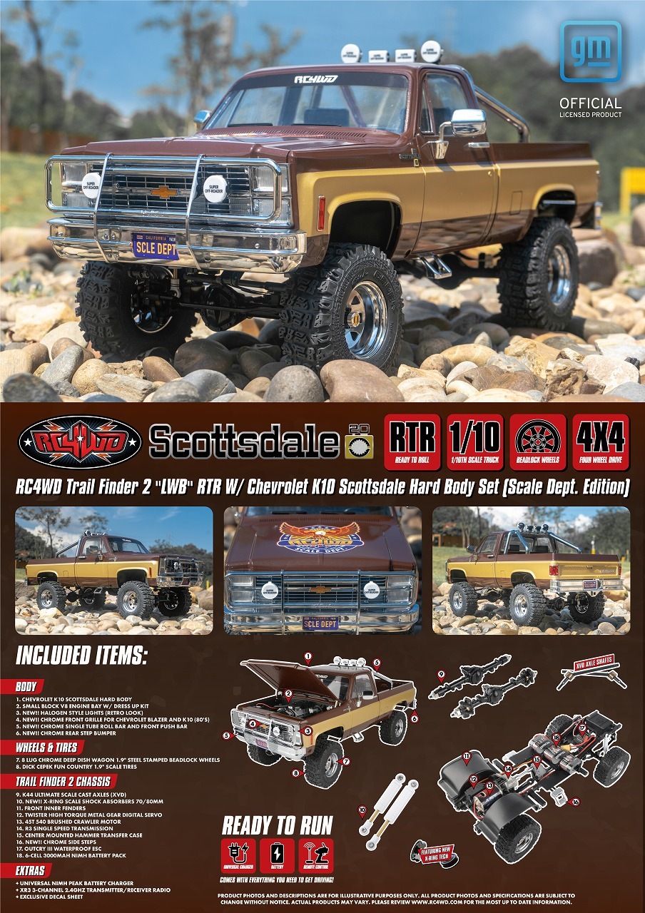 �ں߸�¨Ǽ��RC4WD Trail Finder 2 "LWB" RTR W/ Chevrolet K10 Scottsdale Hard Body Set (Scale Dept. Edition) RC4WD �ȥ쥤��ե��������2 "LWB" RTR ���ܥ졼 K10 �����åĥǡ��� �ϡ��ɥܥǥ����åȡʥ��������ǥ��  �ֹ�: Z-RTR0071