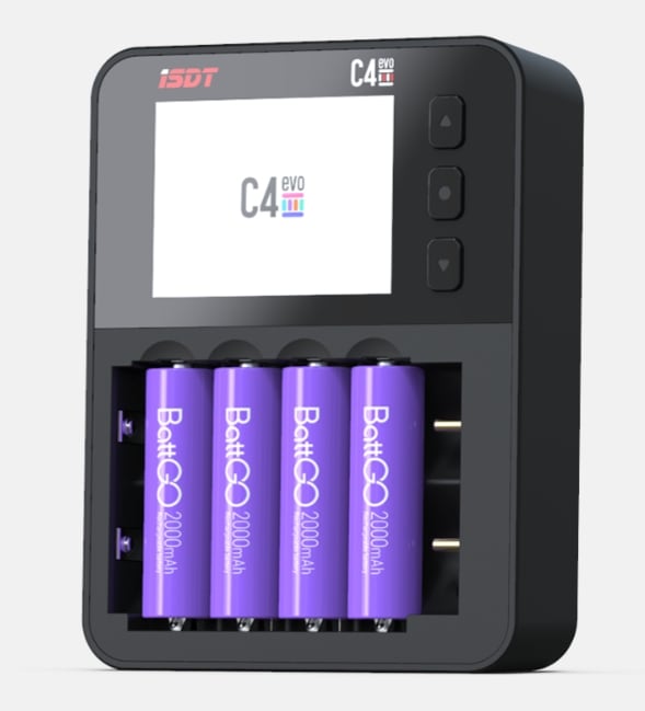 �߸�¨Ǽ��ISDT C4 EVO 36W 8A18650��USB�����դ�6�����ͥ륹�ޡ��ȥХåƥ꡼���Ŵ� ������।���� �˥å�������б�