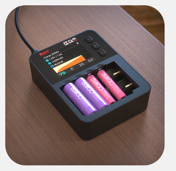 �߸�¨Ǽ��ISDT C4 EVO 36W 8A18650��USB�����դ�6�����ͥ륹�ޡ��ȥХåƥ꡼���Ŵ� ������।���� �˥å�������б�