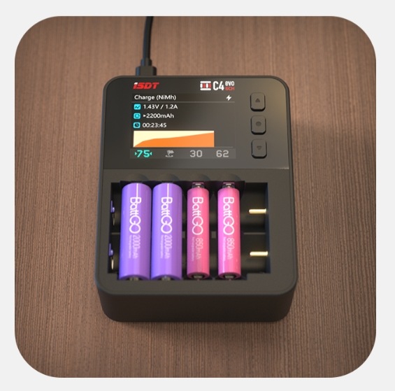 �߸�¨Ǽ��ISDT C4 EVO 36W 8A18650��USB�����դ�6�����ͥ륹�ޡ��ȥХåƥ꡼���Ŵ� ������।���� �˥å�������б�