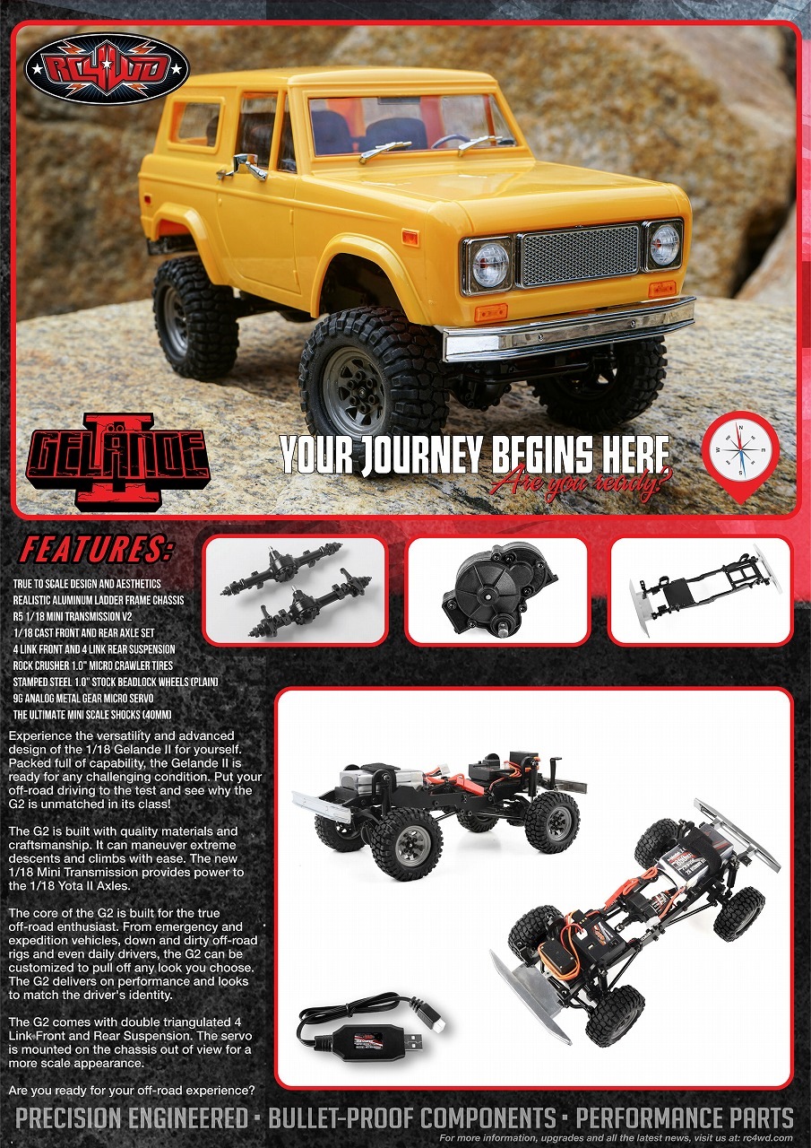取寄対象品】RC4WD 1/18 Gelande II RTR w/ Black Hawk Hard Body Set
