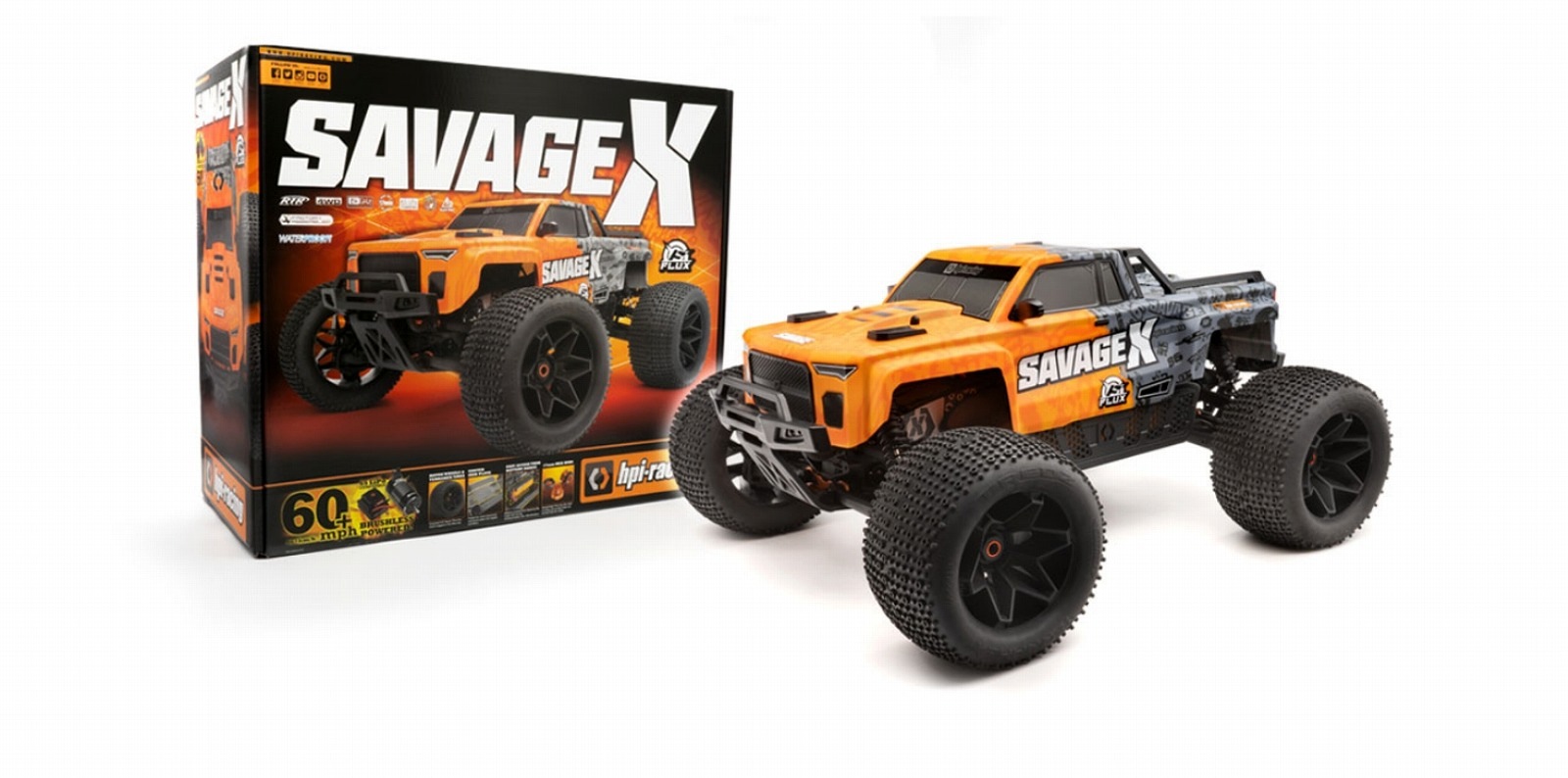 �ڼ���о��ʡ� �������ԡ�������HPI��RACING����hpi-racing�ۡ� Savage X Flux V2 GT-6�� ���١��� X  FLUX V2 1/8th 4WD �֥饷�쥹 ��󥹥����ȥ�å������֡�#160101
