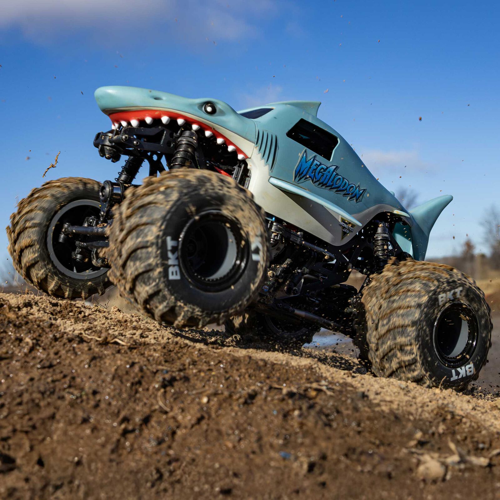 ں߸¨ǼۡHorizon Hobby ۥ饤󡦥ۥӡ LOSI  LMT󥹥 ȥå RTR1/18 Mini LMT Megalodon 2S 4X4 RTR Brushed Monster Truck (Battery & Charger Included), Blue ֡LOS01026T3