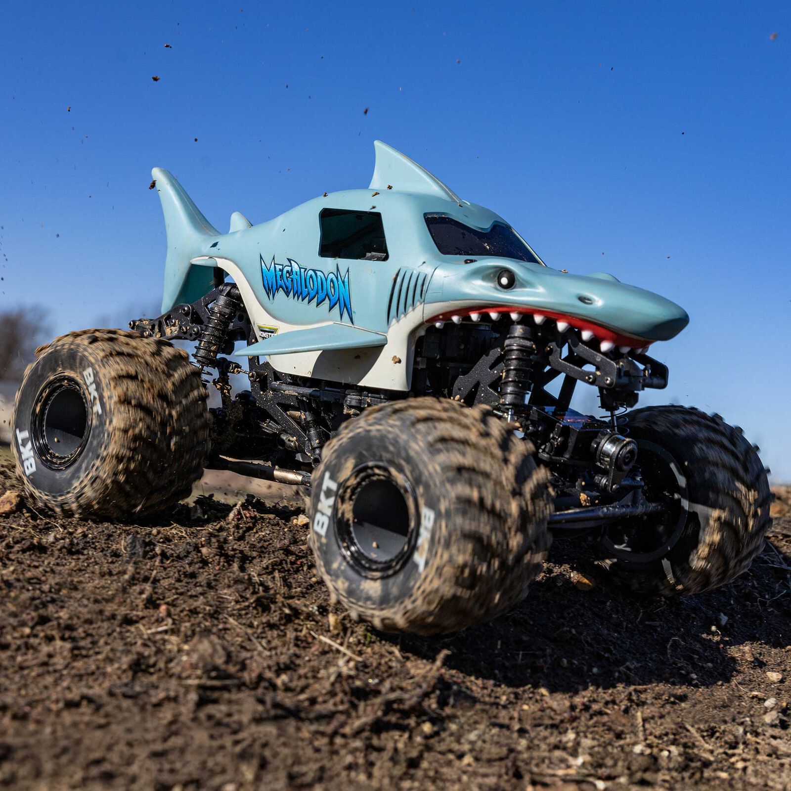 ں߸¨ǼۡHorizon Hobby ۥ饤󡦥ۥӡ LOSI  LMT󥹥 ȥå RTR1/18 Mini LMT Megalodon 2S 4X4 RTR Brushed Monster Truck (Battery & Charger Included), Blue ֡LOS01026T3