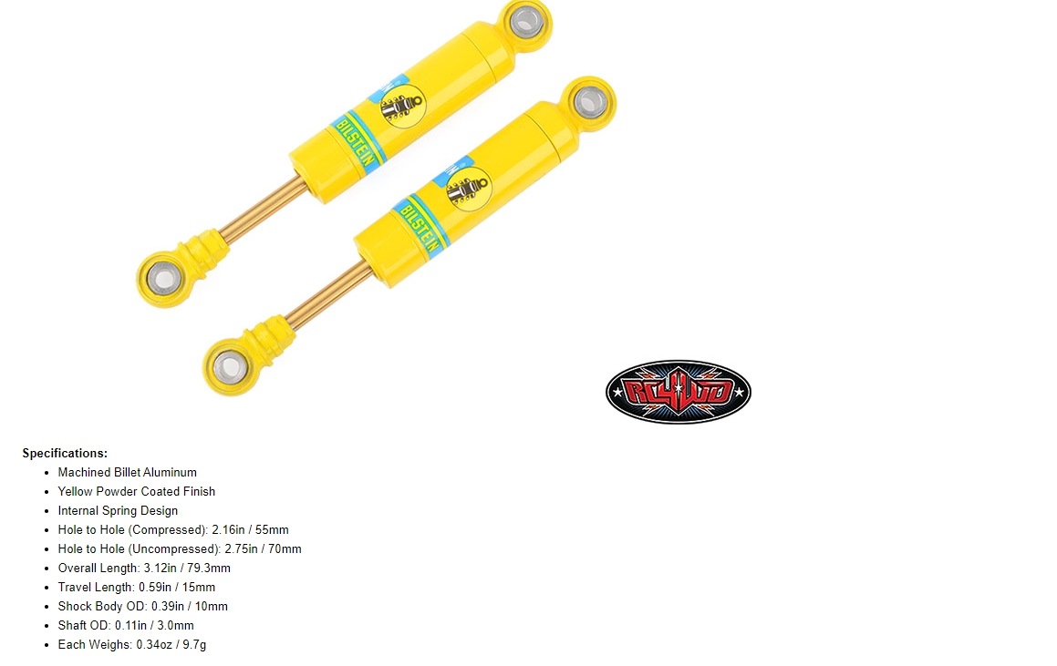  ߸¨Ǽ RC4WD ӥ륷奿 B6 4600 ꡼ å֥С (70mm)Bilstein B6 4600 Series Shock Absorbers (70mm)ֹ: Z-D0021