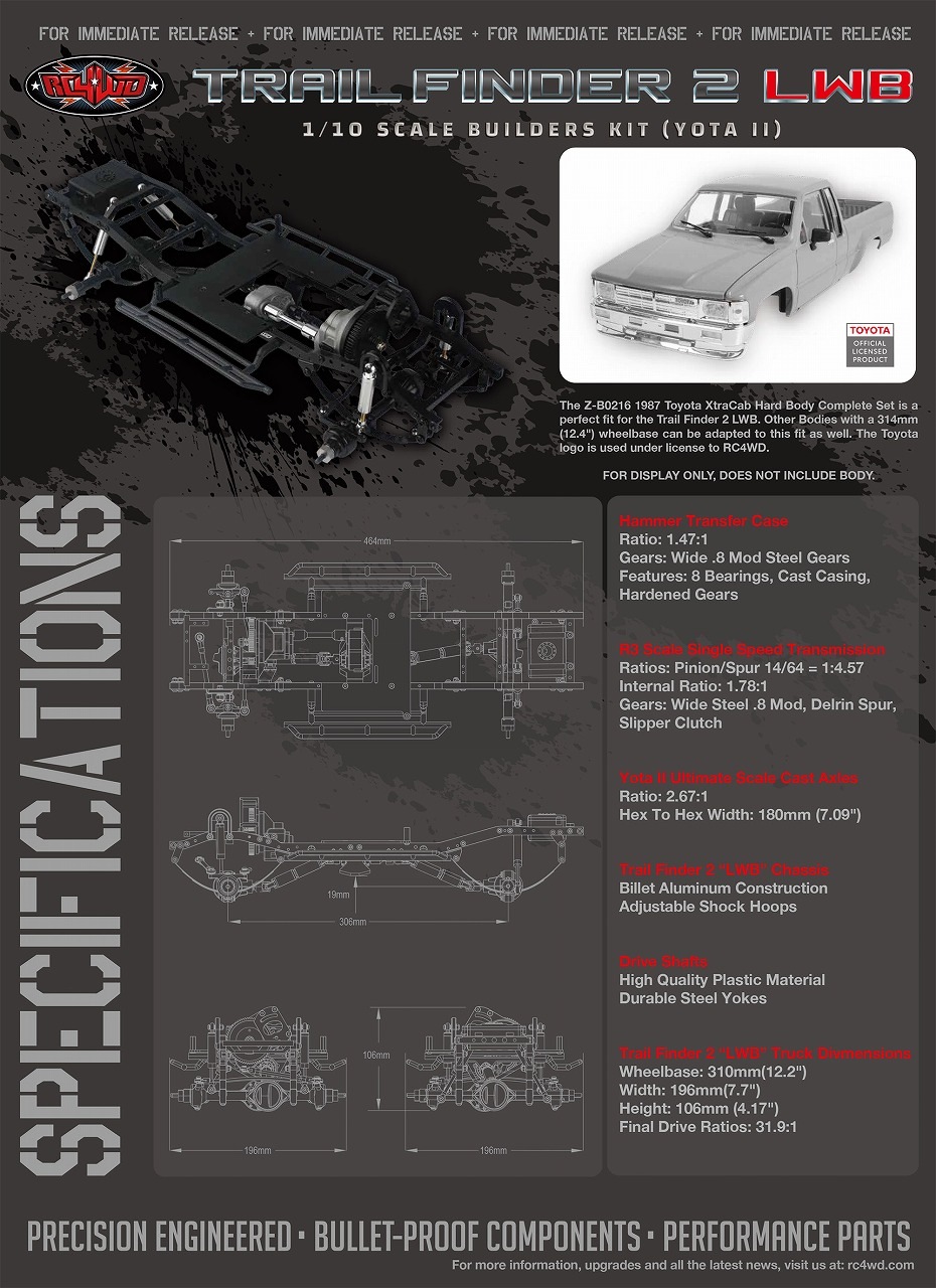 �ڼ���о��ʡ�RC4WD �ȥ쥤��ե��������2 "LWB" 1/10���������Ȥ�Ω�ƥ��åȡ�Yota II�� ���֡�Z-K0075