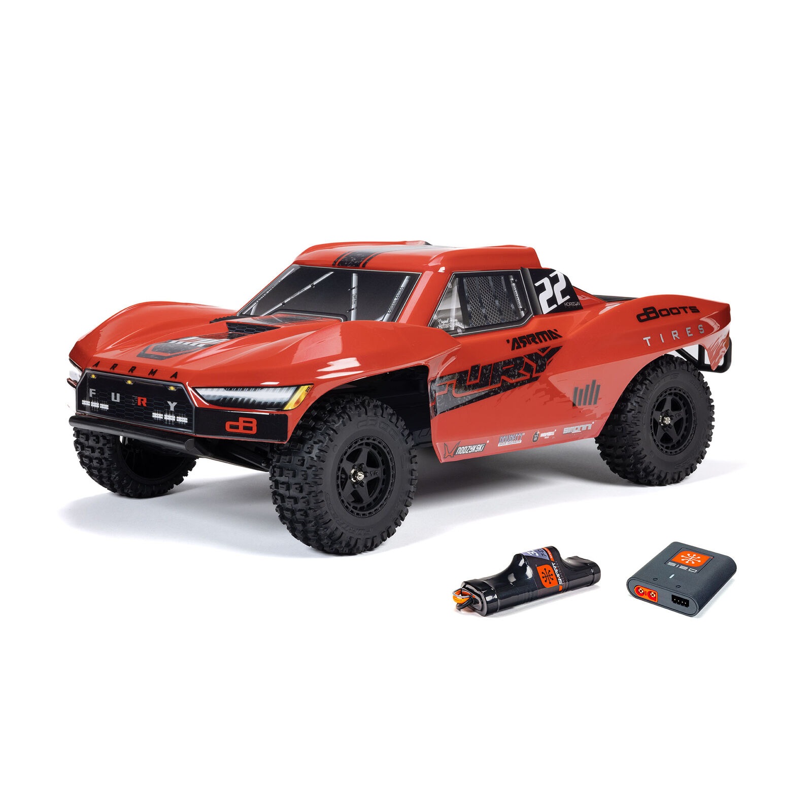 ڼоʡ1/10 FURY MEGA 550 2WD Short Course Truck RTR with Battery & Charger, RedARA3221ST1