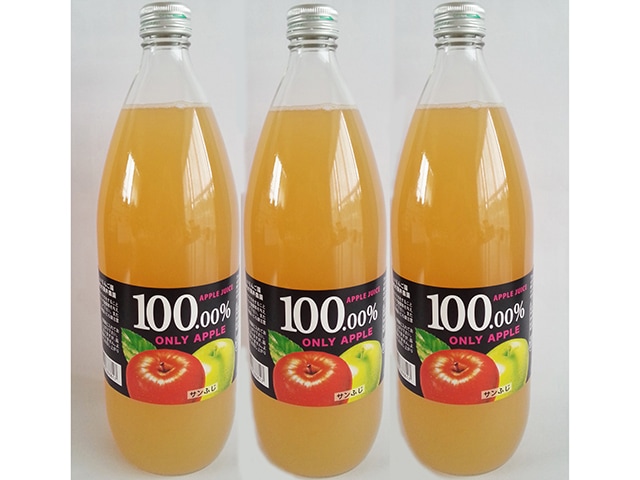 【福島】贅沢リンゴジュースセット(サンふじ3本)