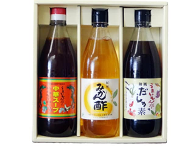 有田産和風だしの素、中華スープ、みかん酢3本セット