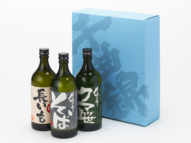 信濃の香と味を届ける焼酎セット(そば、クマ笹、長いも:CSS35)　各720ml