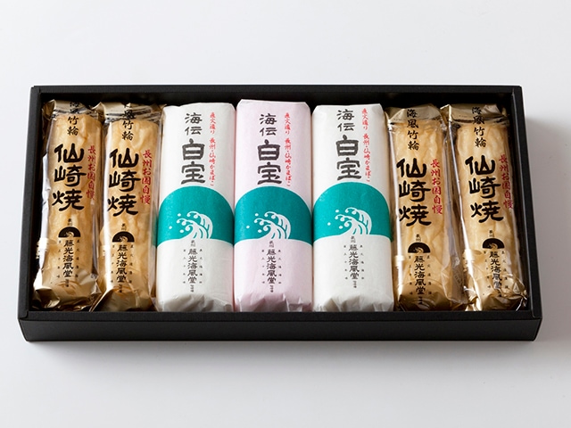 焼き抜き蒲鉾　白宝詰め合わせ(錦)　(蒲鉾(170g)2色計3本、竹輪×4本)