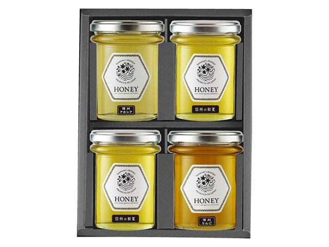 信州で採れた自社養蜂蜂蜜4本セット　(3種4本)