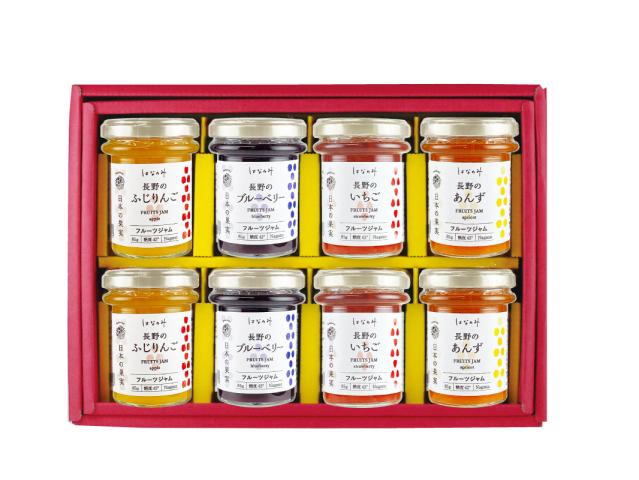長野のフルーツジャムの詰合せ(4種8本セット)