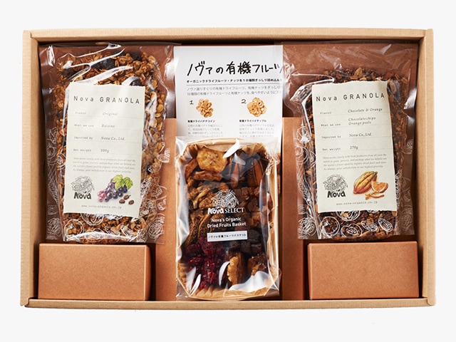 有機フルーツバスケットとグラノーラのセット　3種3個