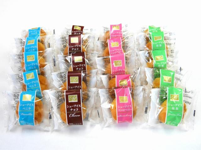 シューアイス20個(バニラ・ストロベリー・チョコレート・抹茶 各5個)