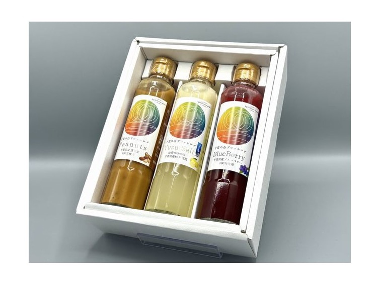 FOOD PROFESSIONAL AWARD2024受賞! 千葉の百ドレッシング3本セット(生落花生、柚子塩、ブルーベリー)