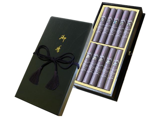 贈答用線香　薫寿堂　ダイヤ宝桐塗箱短寸10入