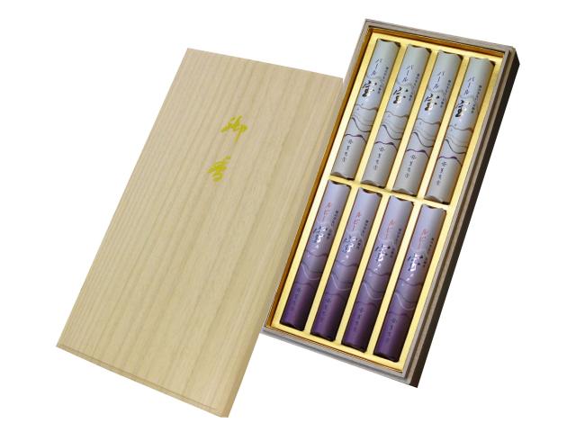 贈答用線香　薫寿堂　ルビー・パール宝アソート桐箱短寸8入