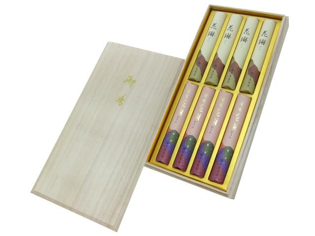 贈答用線香　薫寿堂　花琳・特撰花琳アソート桐箱短寸8入