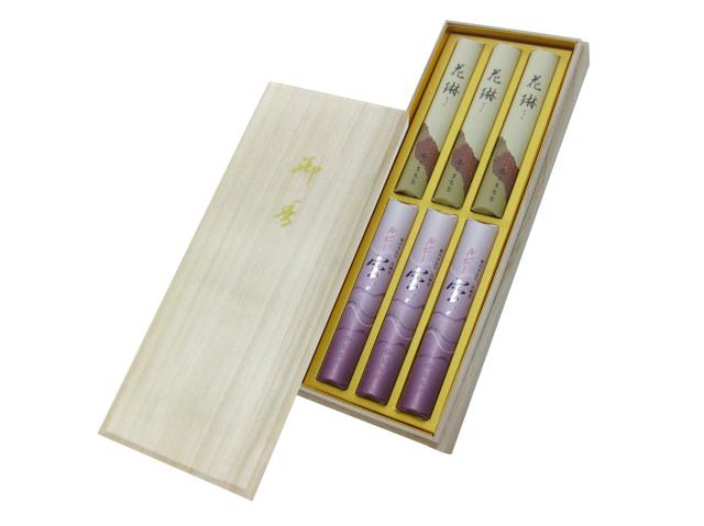 贈答用線香　薫寿堂　花琳・ルビー宝アソート木箱短寸6入