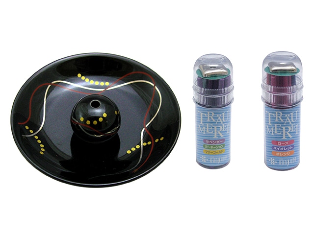 薫寿堂　お香セット　漆黒(お香と香皿セット)