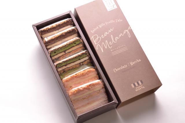 新感覚ミルフィーユケーキ「ボー・メランジュ」6個(抹茶・イチゴ・チョコ各2個)