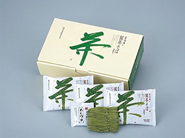 静岡産抹茶使用　遠州喜泉庵 手折り銘茶そば 6食