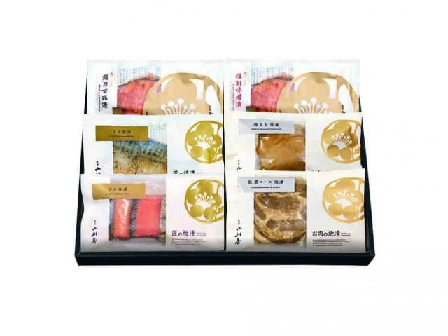 手間なし味くらべ　詰合せ TH5 (匠の焼漬さけ×1袋、さば×1袋、豚肩ロース×1袋、鶏もも×1袋、焼き上げ越乃甘粕漬さけ×1袋、焼き上げ復刻味噌漬さけ×1袋)