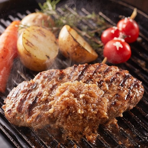 道の駅むなかた ふっくら手ごね! 赤身の旨味と脂の甘さがあふれる「むなかた牛ハンバーグ」 6個セット