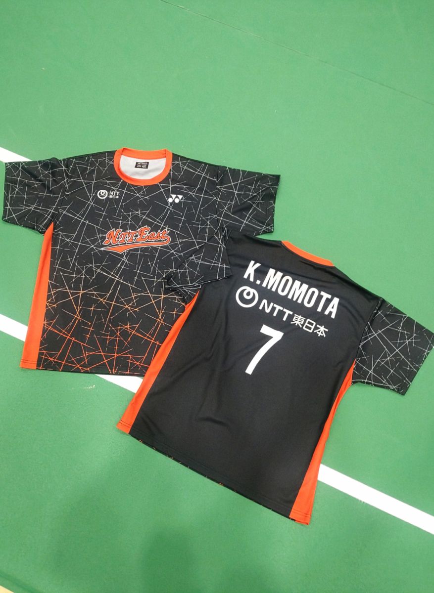 NTT東日本バドミントン部レプリカTシャツ《桃田選手(ネーム背番号付き)》