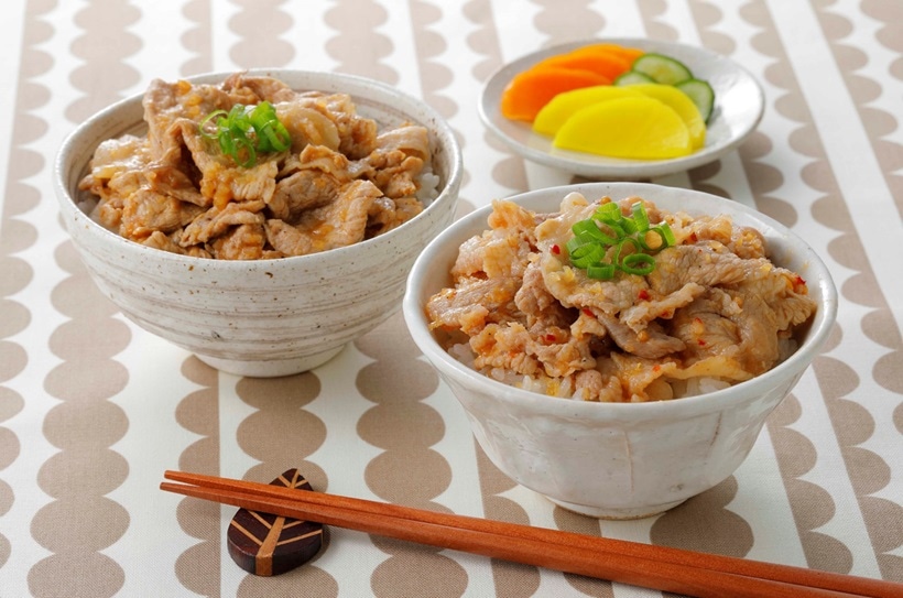 レンジで便利！やまがた雪豚丼食べ比べ(旨辛味80ｇ×3個・醤油味80ｇ×2個)