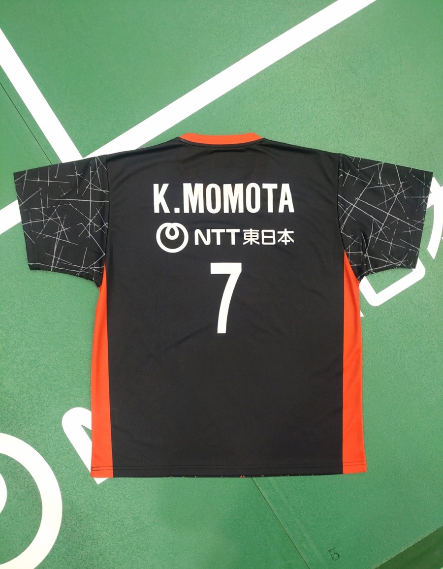 NTT東日本バドミントン部レプリカTシャツ《桃田選手(ネーム背番号付き