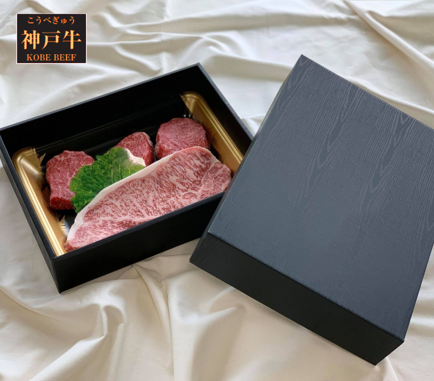 道の駅但馬のまほろば限定 神戸牛特選ステーキセット「天空」化粧箱入り 470g(特上モモ100g×3枚・サーロイン170g×1枚)