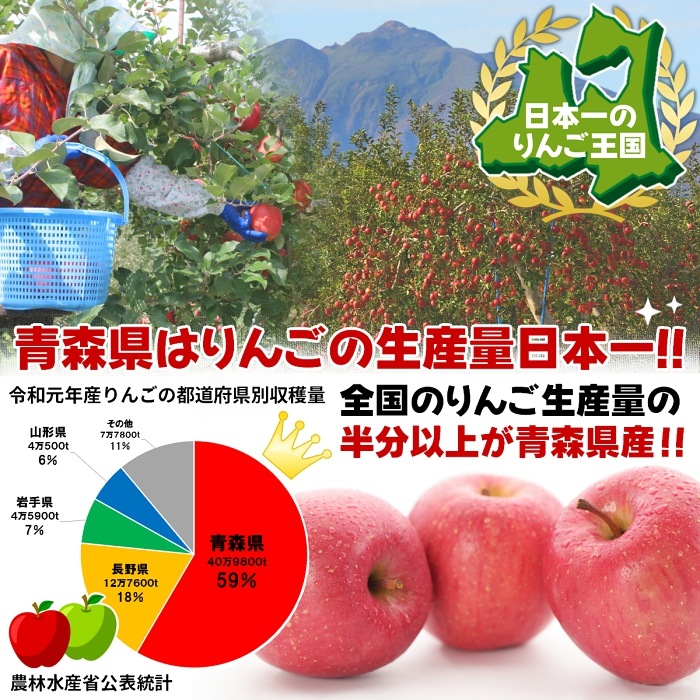 青森県産 りんご 贈答用「ありがとう」サンふじ 5kg | すべての商品