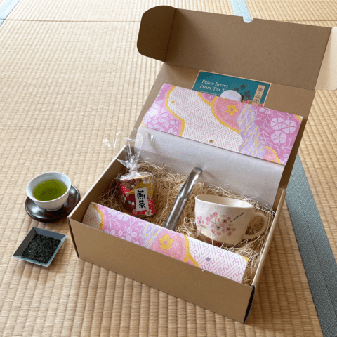 煎茶ギフトAセット【桜マグカップ】
