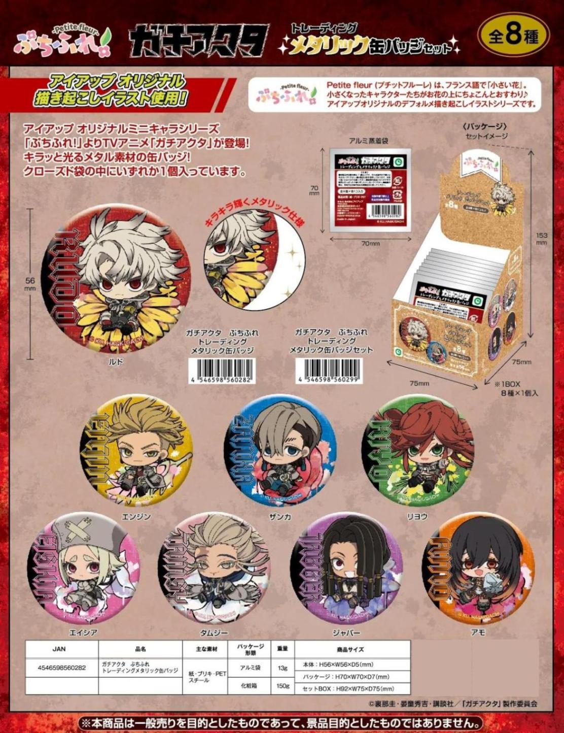 ガチアクタ ぷちふれ トレーディングメタリック缶バッジ（96個入