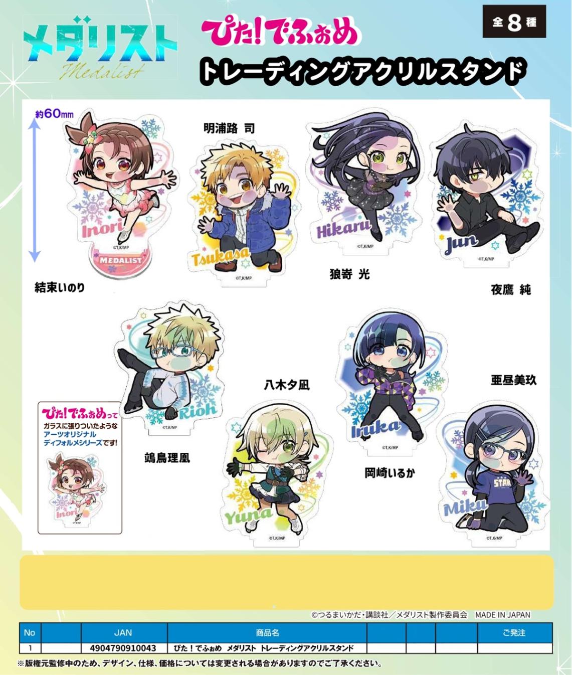 受注締切6/9」ぴた！でふぉめメダリストトレーディングアクリル