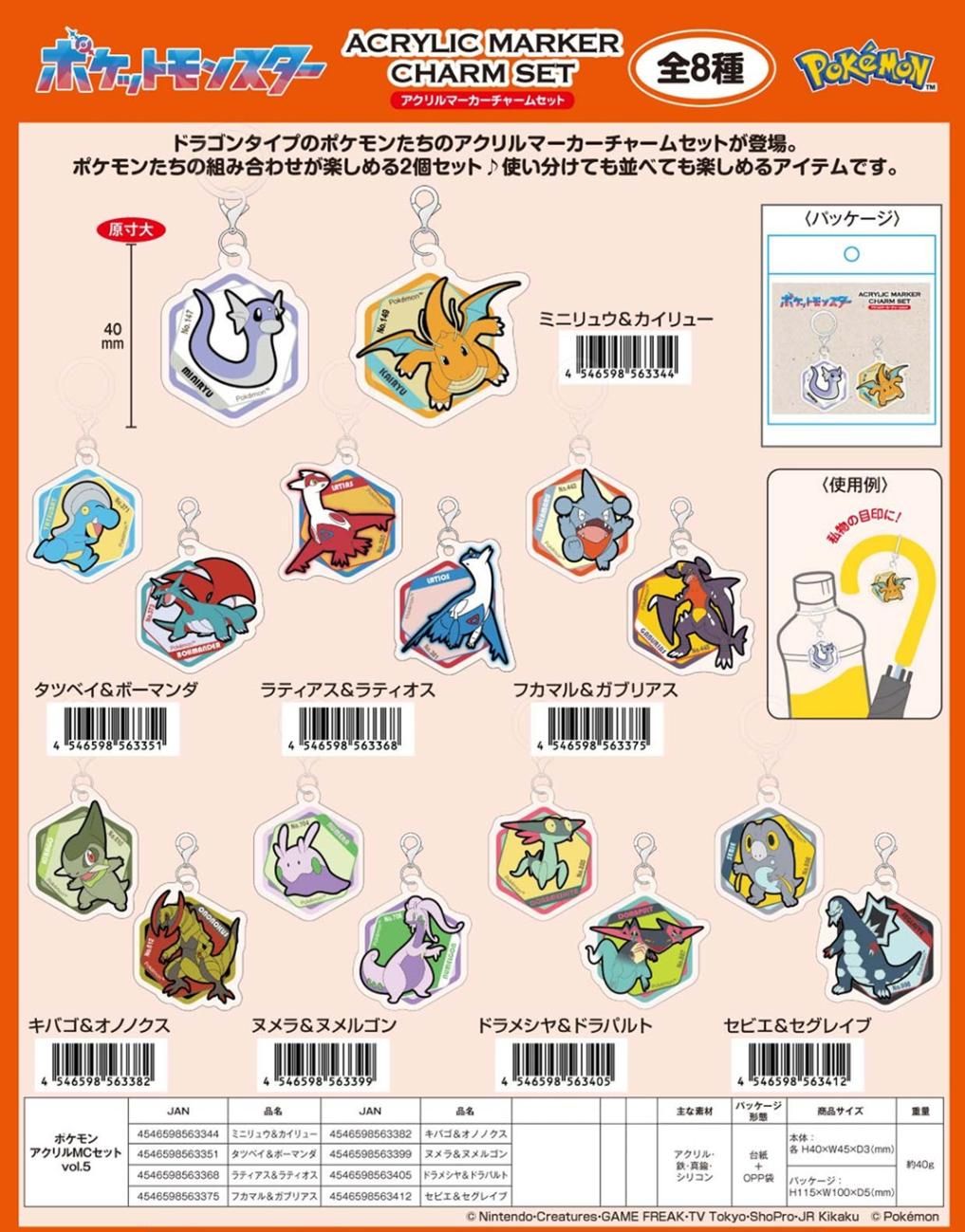 ポケモン アクリルマーカーチャームセット vol.5（80個入