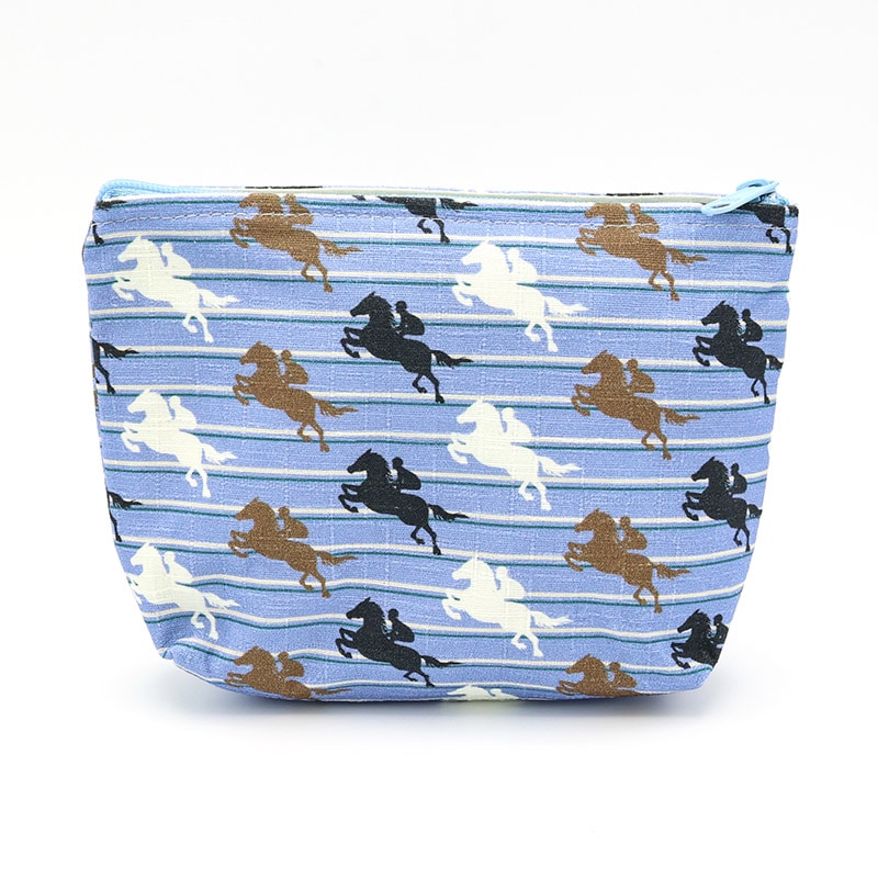 競走馬総柄 舟形ポーチ【ブルー】 | カテゴリー一覧,雑貨・カプセル