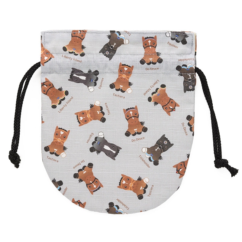 アイドルホース柄 巾着【グレー】 | カテゴリー一覧,雑貨・カプセル