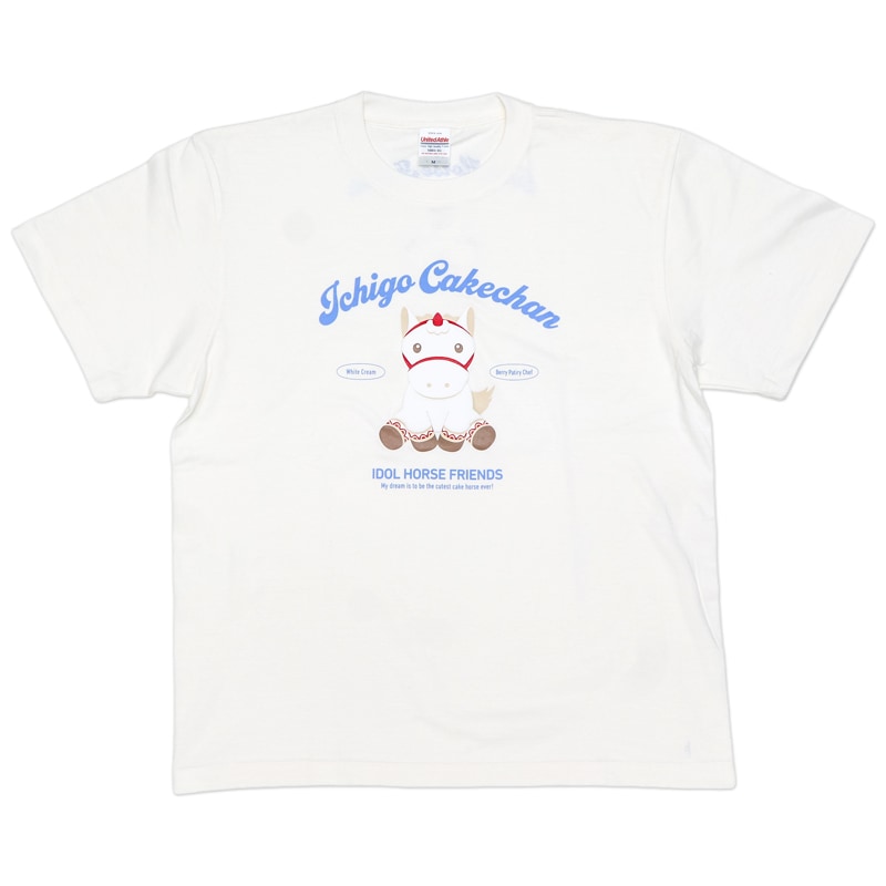 イチゴケーキチャン ぷっくりプリントTシャツ【バニラホワイト